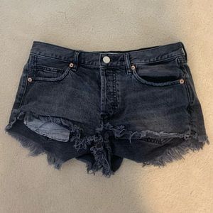 FREE PEOPLE We The Free Black Jean Shorts Size 26